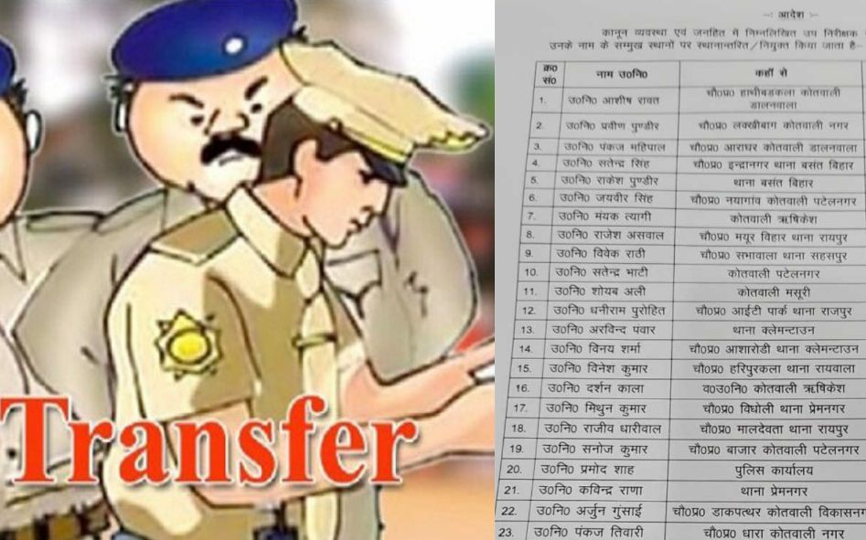 Uttarakhand: SSP made bumper transfers, new posting to police station in-charges..