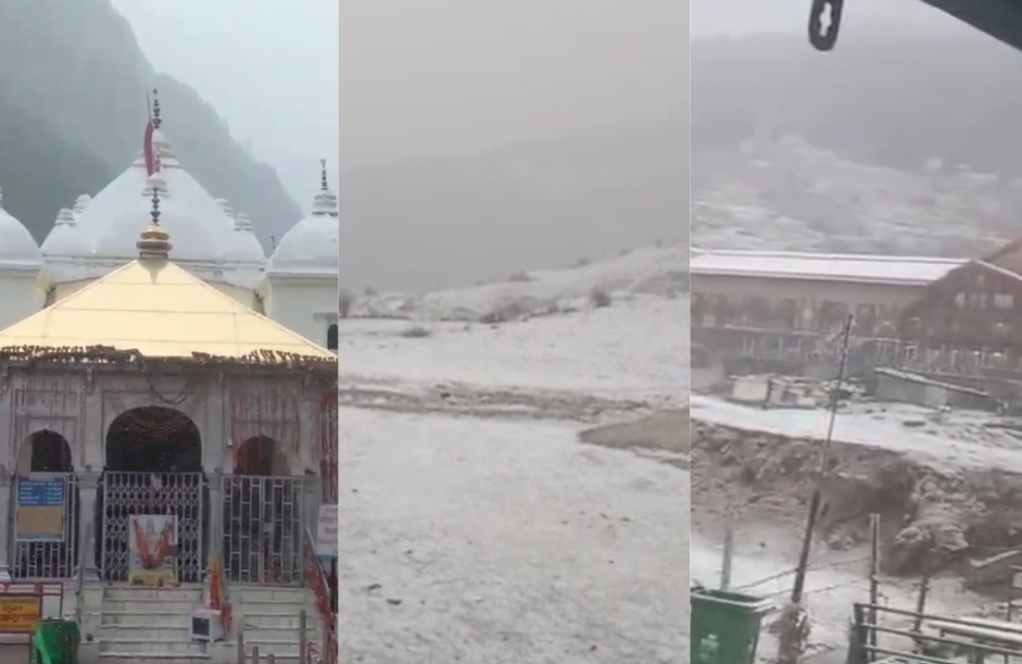 Snowfall begins in Uttarakhand_See captivating views of beautiful valleys.