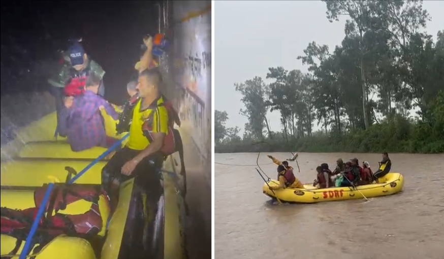 उत्तराखंड: नदियां उफान पर, SDRF ने दस घंटे के ऑपरेशन में 45 ग्रामीणों को बचाया..वीडियो