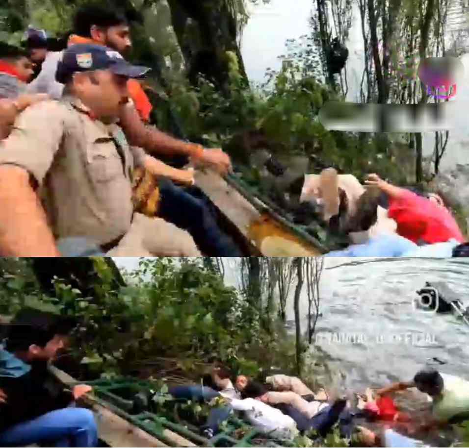 नैनीताल: मां नंदा देवी की डोला यात्रा के दौरान टूटी रेलिंग_झील में गिरे लोग, टला हादसा.. वीडियो