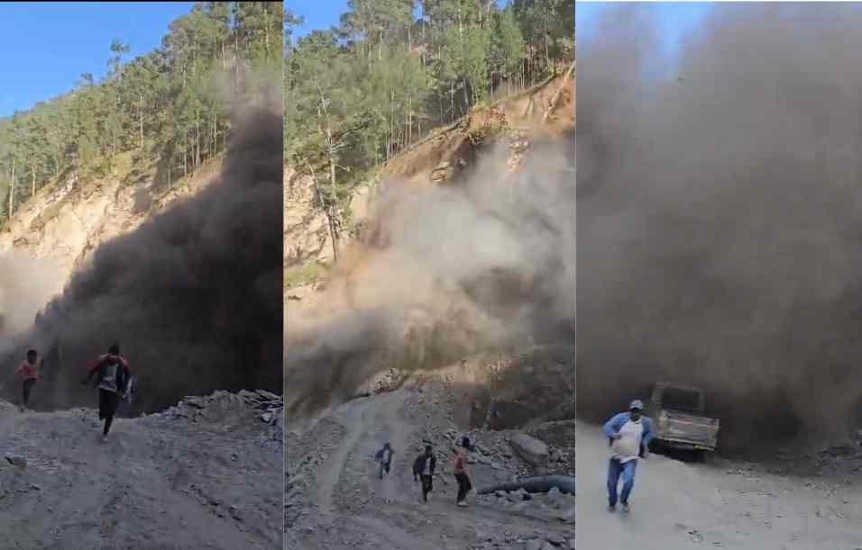 उत्तराखंड: भूस्खलन का खतरनाक मंजर_मजदूरों ने भागकर बचाई जान..वीडियो